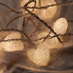 Heart Shaped White String Lights 4.9ft 10 Leds